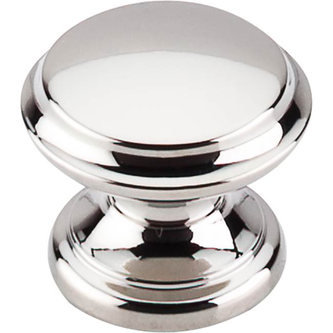 Top Knobs - Flat Top Knob 1 3/8 Inch Polished Nickel - Polished Nickel