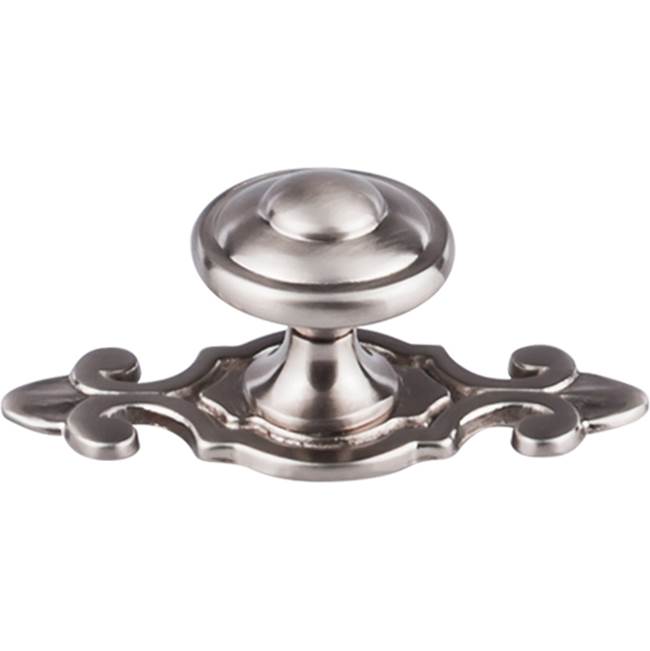 Top Knobs - Canterbury Knob 1 1/4 Inch w/Backplate Brushed Satin Nickel - Brushed Satin Nickel