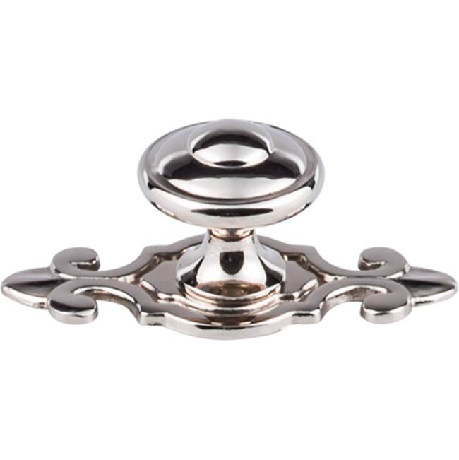 Top Knobs - Canterbury Knob 1 1/4 Inch w/Backplate Polished Nickel - Polished Nickel