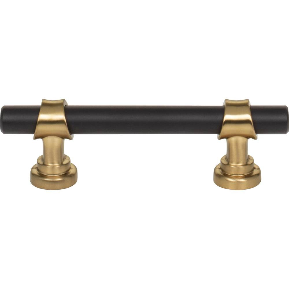 Top Knobs - Bit Pull 3 Inch (c-c) Flat Black and Honey Bronze
