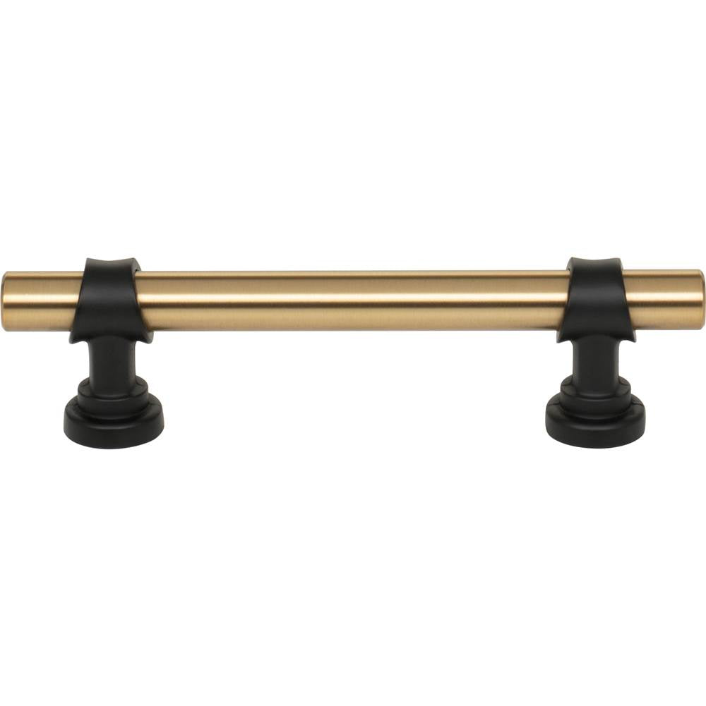 Top Knobs - Bit Pull 3 3/4 Inch (c-c) Honey Bronze and Flat Black