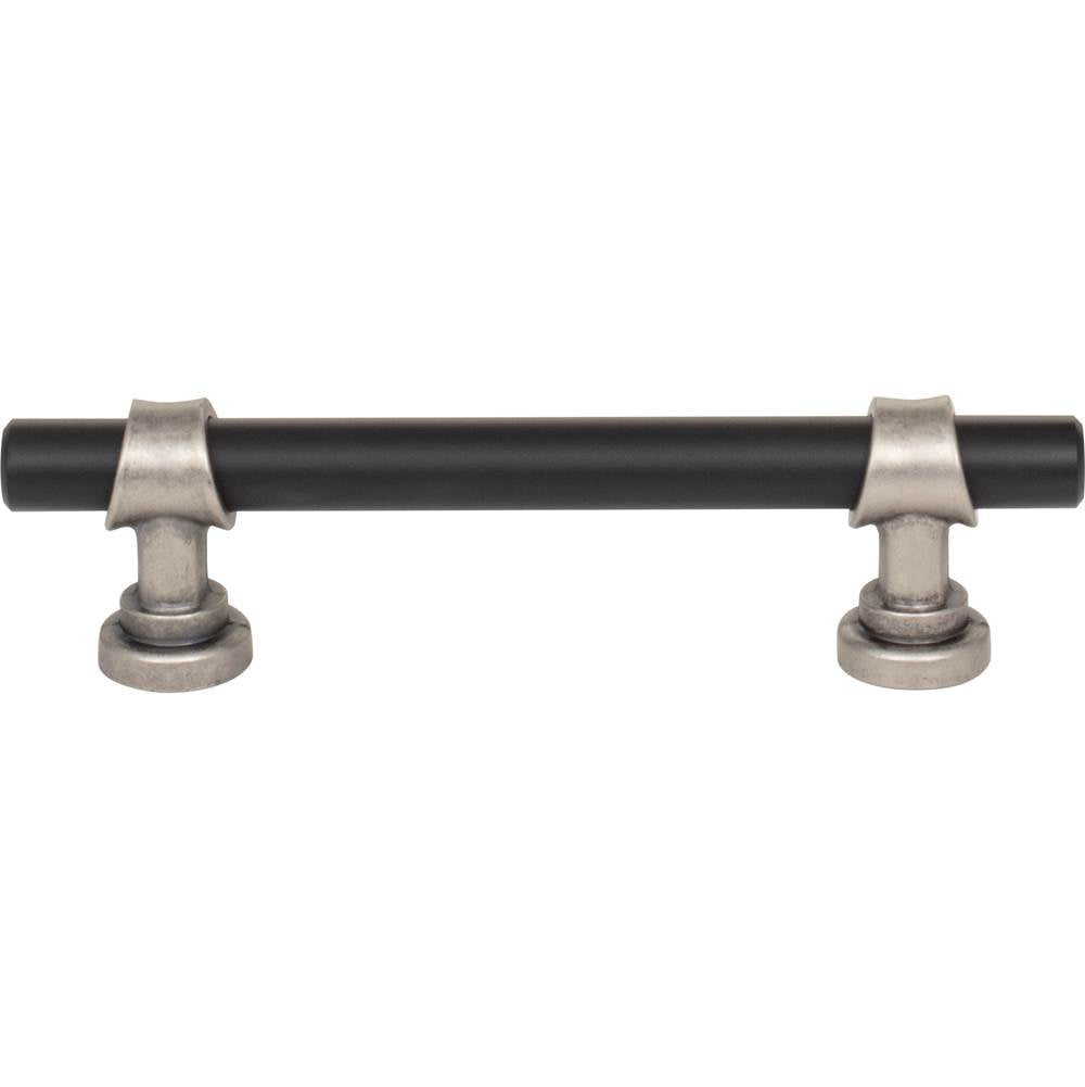 Top Knobs - Bit Pull 3 3/4 Inch (c-c) Flat Black and Pewter Antique