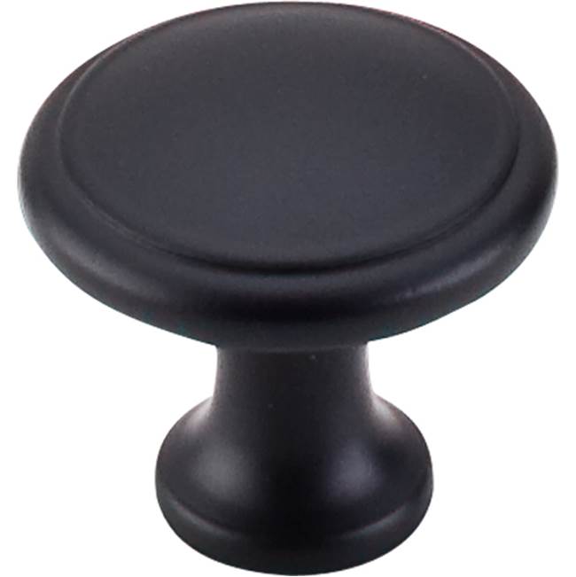 Top Knobs - Ringed Knob 1 1/8 Inch Flat Black - Flat Black