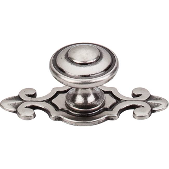 Top Knobs - Canterbury Knob 1 1/4 Inch w/Backplate Pewter Antique - Pewter Antique
