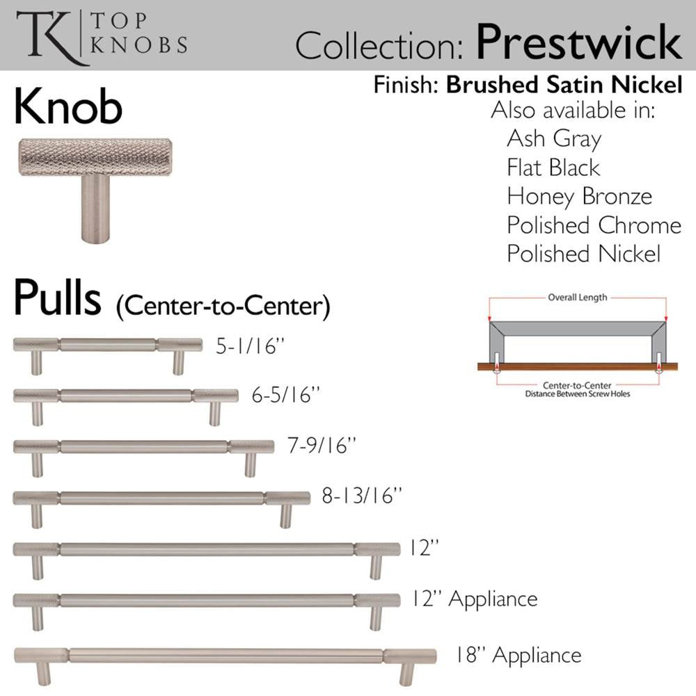 Prestwick Pull 8 13/16 Inch (c-c) Ash Gray