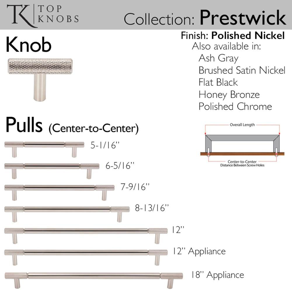 Prestwick Pull 8 13/16 Inch (c-c) Ash Gray