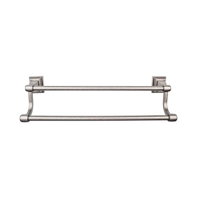 Top Knobs - Stratton Bath Towel Bar 18 Inch Double Antique Pewter - Antique Pewter