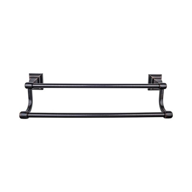 Top Knobs - Stratton Bath Towel Bar 18 Inch Double Tuscan Bronze - Tuscan Bronze