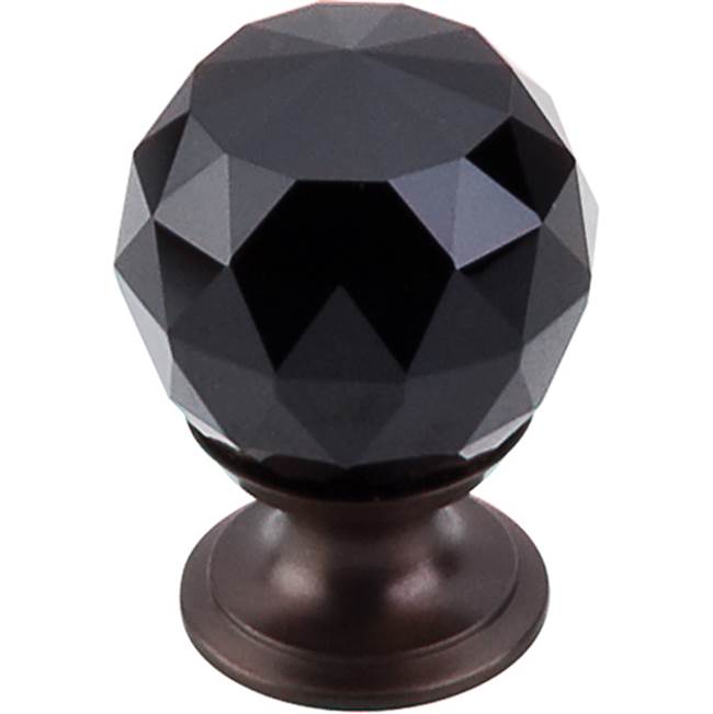 Top Knobs - Black Crystal Knob 1 1/8 Inch Oil Rubbed Bronze Base - Oil Rubbed Bronze