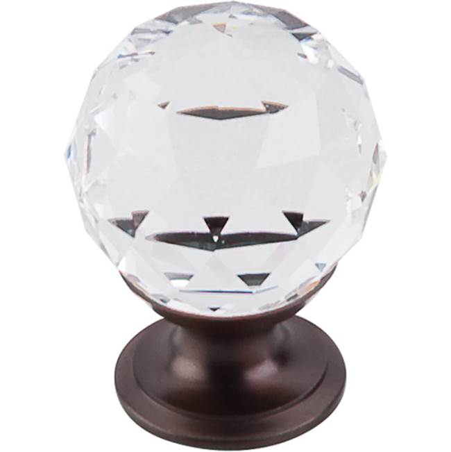 Top Knobs - Clear Crystal Knob 1 1/8 Inch Oil Rubbed Bronze Base - Oil Rubbed Bronze