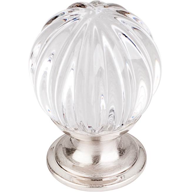 Top Knobs - Clear Melon Crystal Knob 1 1/8 Inch Brushed Satin Nickel Base - Brushed Satin Nickel