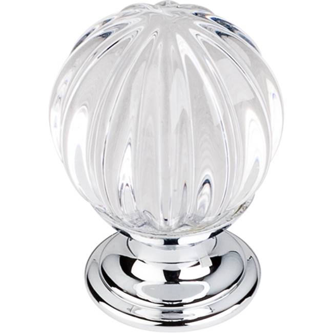 Top Knobs - Clear Melon Crystal Knob 1 1/8 Inch Polished Chrome Base - Polished Chrome