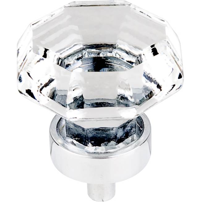 Top Knobs - Clear Octagon Crystal Knob 1 3/8 Inch Polished Chrome Base - Polished Chrome