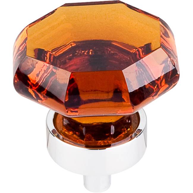 Top Knobs - Wine Octagon Crystal Knob 1 3/8 Inch Polished Chrome Base - Polished Chrome