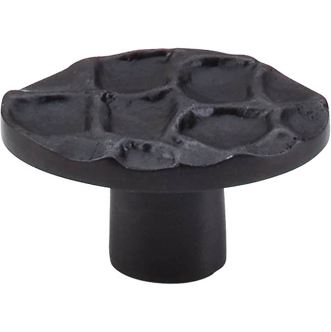 Top Knobs - Cobblestone Oval Knob 2 Inch Coal Black - Coal Black