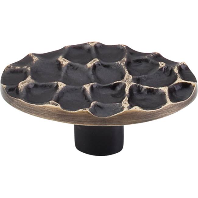 Top Knobs - Cobblestone Oval Knob 2 5/8 Inch Brass Antique - Brass Antique