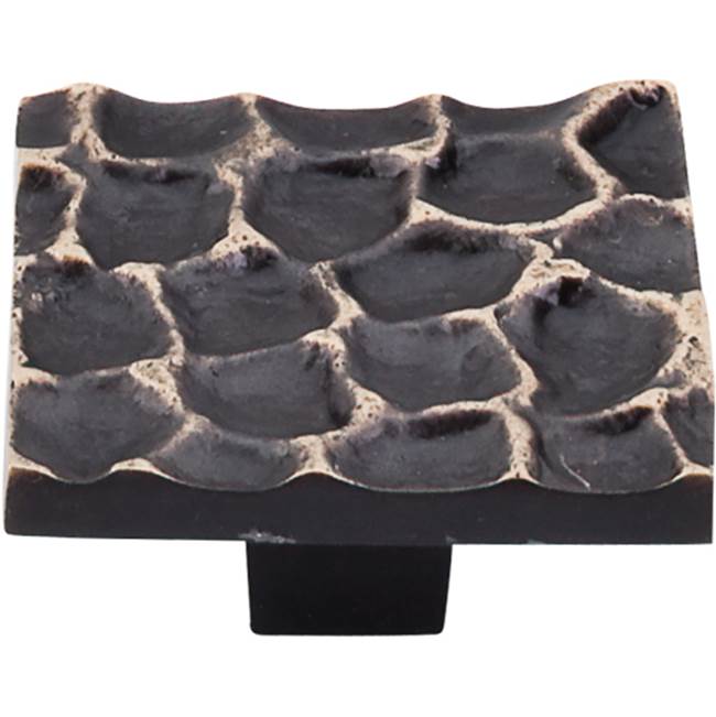 Top Knobs - Cobblestone Square Knob 1 15/16 Inch Brass Antique - Brass Antique
