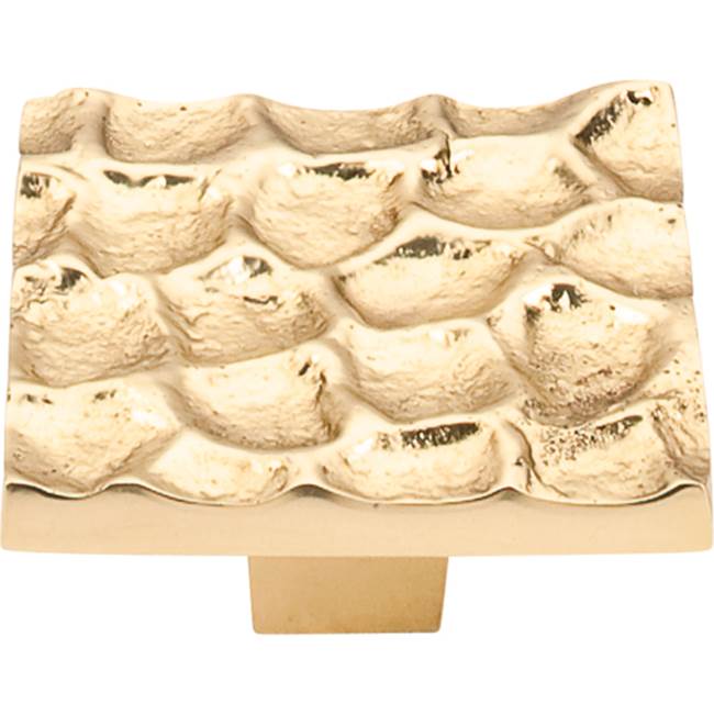 Top Knobs - Cobblestone Square Knob 1 15/16 Inch Brass - Polished Brass