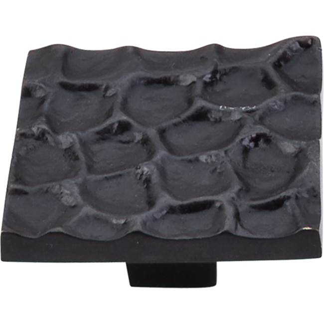 Top Knobs - Cobblestone Square Knob 1 15/16 Inch Coal Black - Coal Black