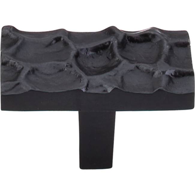 Top Knobs - Cobblestone Rectangle Knob 1 7/8 Inch Coal Black - Coal Black