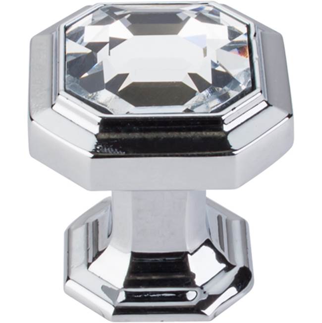 Top Knobs - Crystal Emerald Knob 1 1/8 Inch Polished Chrome - Polished Chrome