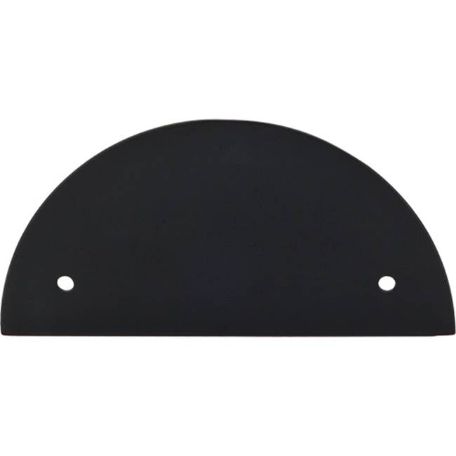 Top Knobs - Half Circle Back Plate 3 1/2 Inch (c-c) Flat Black - Flat Black