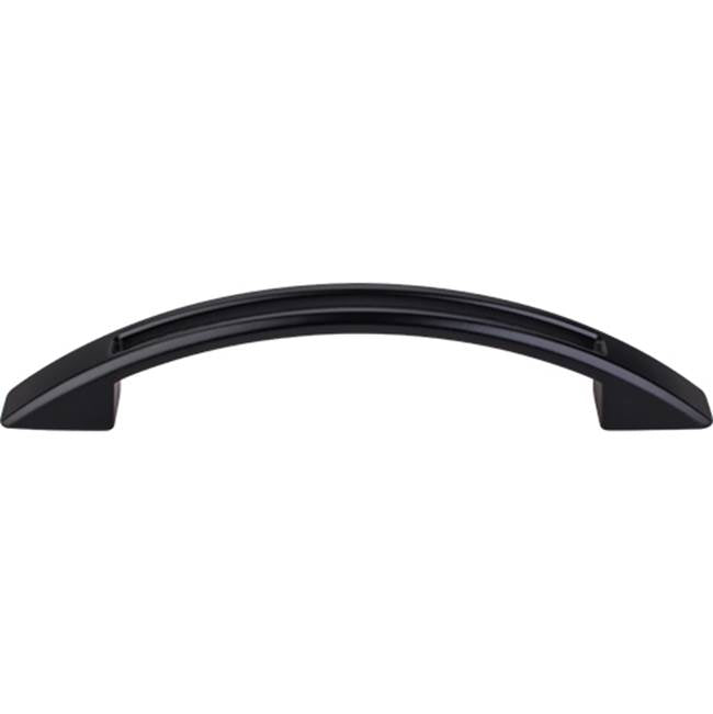 Top Knobs - Tango Cut Out Pull 3 3/4 Inch (c-c) Flat Black - Flat Black
