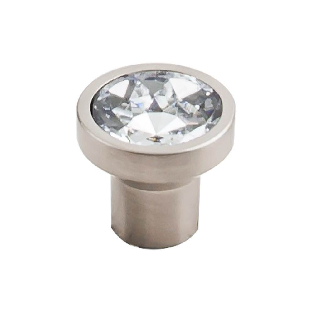 Top Knobs - Wentworth Crystal Knob 13/16 Inch Brushed Satin Nickel Base - Brushed Satin Nickel