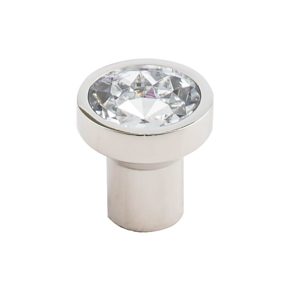 Top Knobs - Wentworth Crystal Knob 1 1/8 Inch Polished Nickel Base - Polished Nickel
