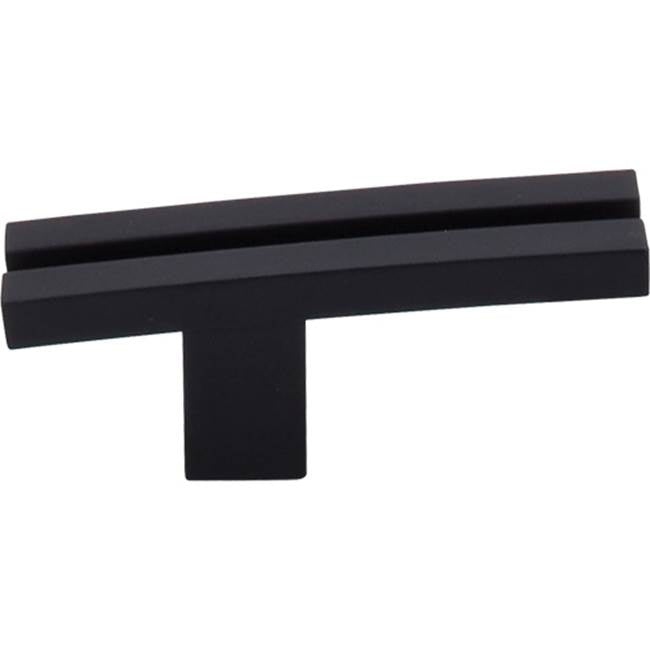 Top Knobs - Inset Rail Knob 2 5/8 Inch Flat Black - Flat Black