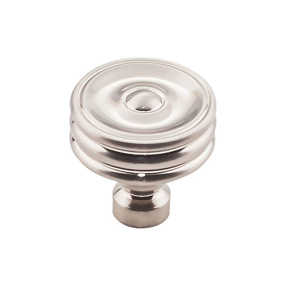 Top Knobs - Brixton Ridged Knob 1 1/4 Inch Brushed Satin Nickel - Brushed Satin Nickel