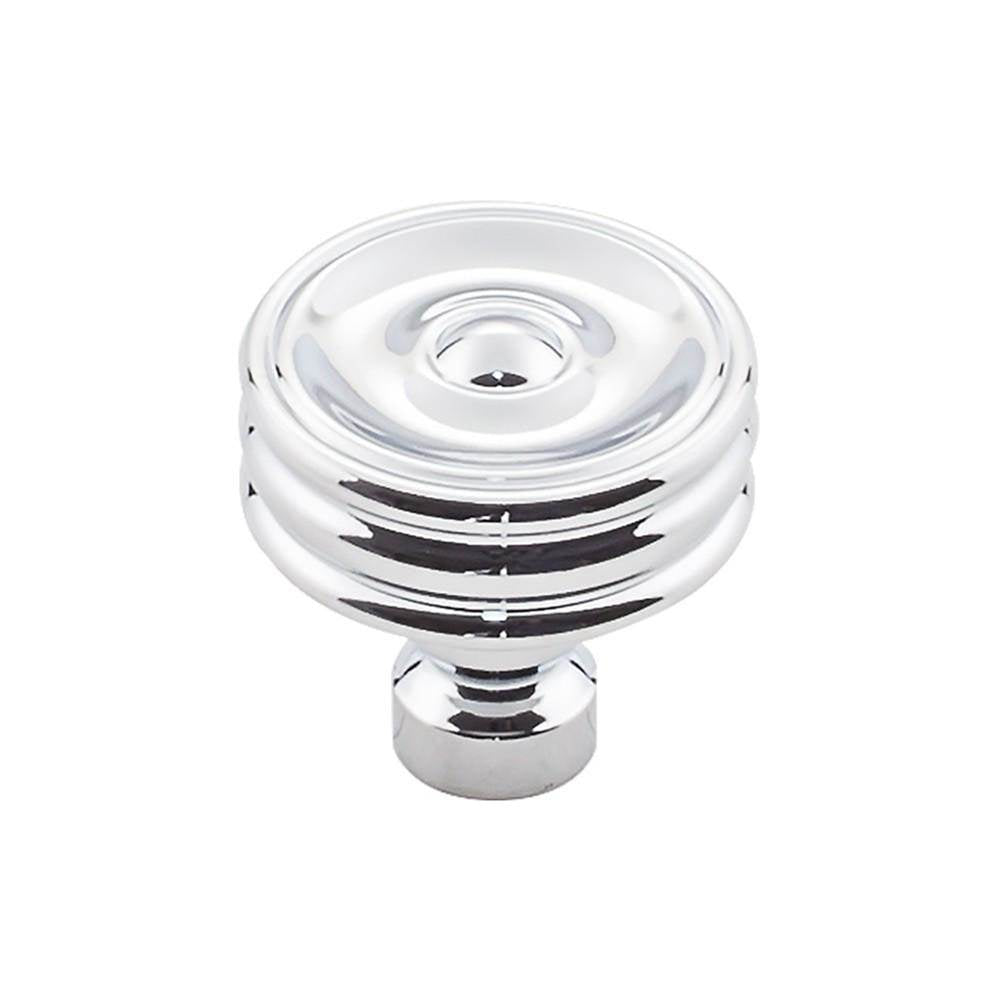 Top Knobs - Brixton Ridged Knob 1 1/4 Inch Polished Chrome - Polished Chrome