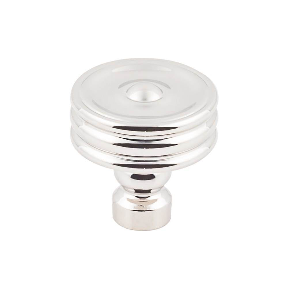 Top Knobs - Brixton Ridged Knob 1 1/4 Inch Polished Nickel - Polished Nickel
