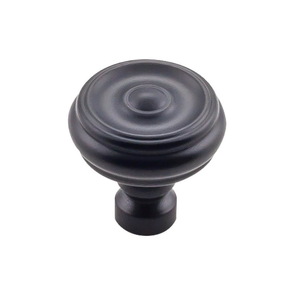 Top Knobs - Brixton Button Knob 1 1/4 Inch Flat Black - Flat Black