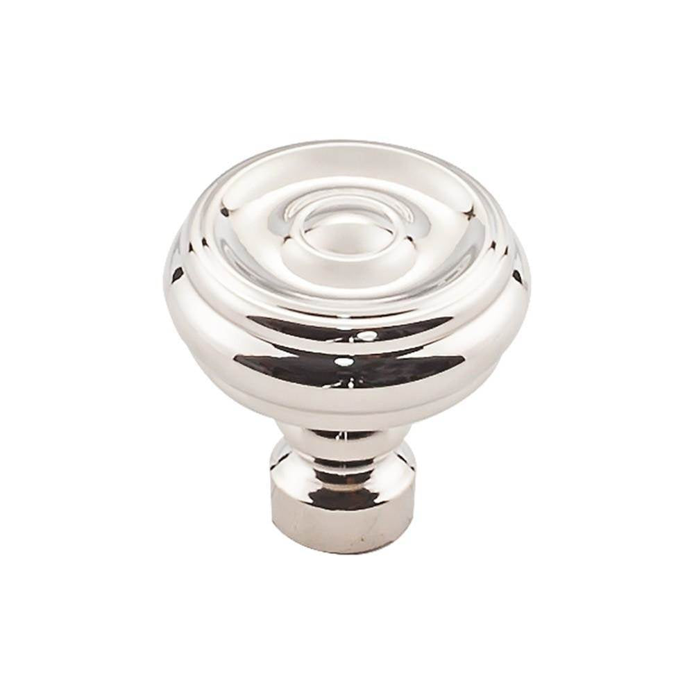 Top Knobs - Brixton Button Knob 1 1/4 Inch Polished Nickel - Polished Nickel