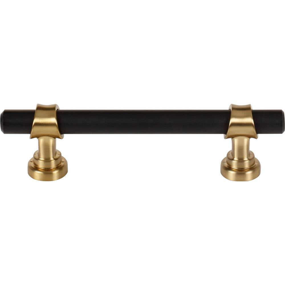 Top Knobs - Bit Pull 3 3/4 Inch (c-c) Flat Black and Honey Bronze