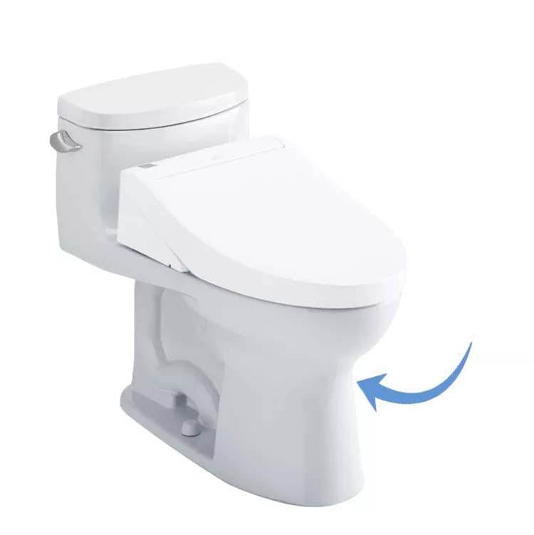 TOTO - TOTO Supreme II One-Piece Elongated 1.28 GPF WASHLET+ Ready Toilet with CEFIONTECT, Cotton White - Cotton White