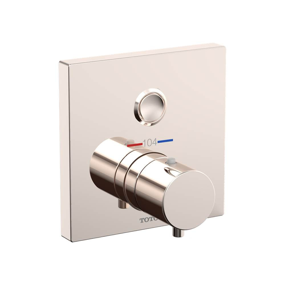 TOTO - Toto Square Thermostatic Mixing Valve With One-Function Shower Trim, Polished Nickel - Polished Nickel