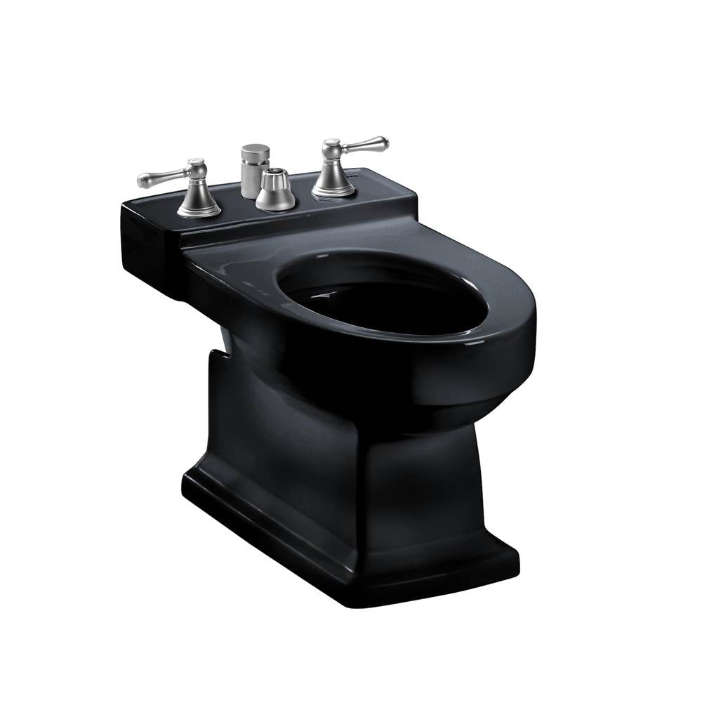 TOTO - Toto Lloyd Deck Mount Vertical Spray Flushing Rim Bidet, Cotton White - Ebony