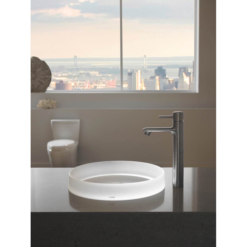 Toto LuministE Round Vessel Bathroom Sink, Frosted White