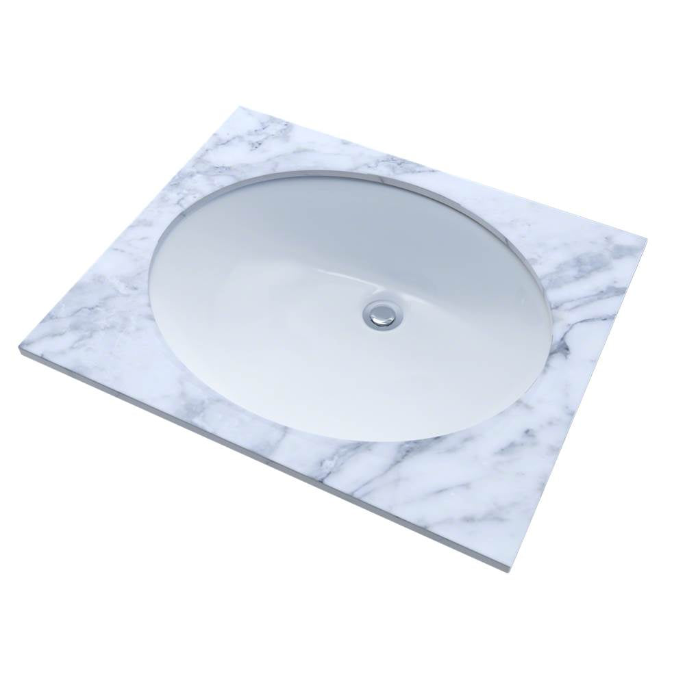 Toto Rendezvous Oval Undermount Bathroom Sink With Cefiontect, Cotton White