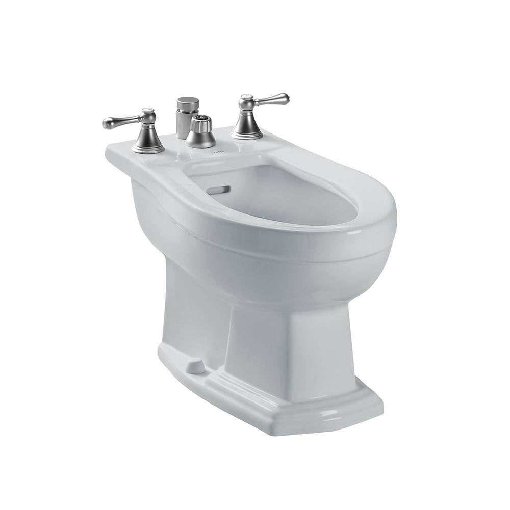 TOTO - Toto Clayton Deck Mount Vertical Spray Flushing Rim Bidet, Colonial White - Colonial White