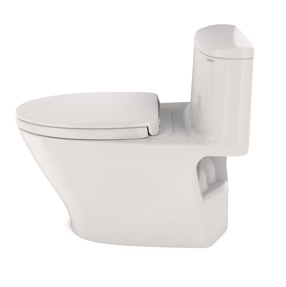 TOTO Nexus One-Piece Elongated 1.28 GPF Universal Height Toilet with CEFIONTECT and SS124 SoftClose Seat, WASHLET+ Ready, Cotton White