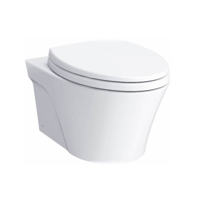 TOTO - AP WASHLET+ Ready Wall-Hung Elongated Toilet Bowl with Skirted Design and CEFIONTECT, Cotton White - Cotton White