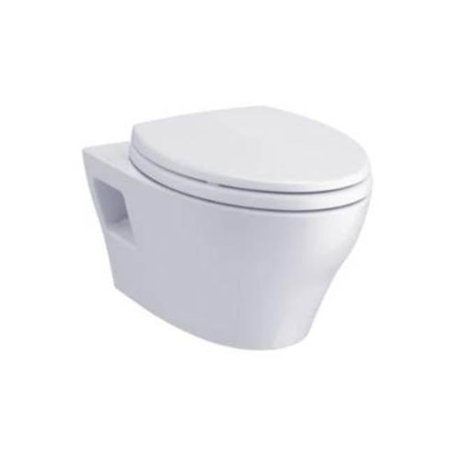 TOTO - EP Wall-Hung Elongated Toilet Bowl with Skirted Design and CEFIONTECT, Cotton White - Cotton White