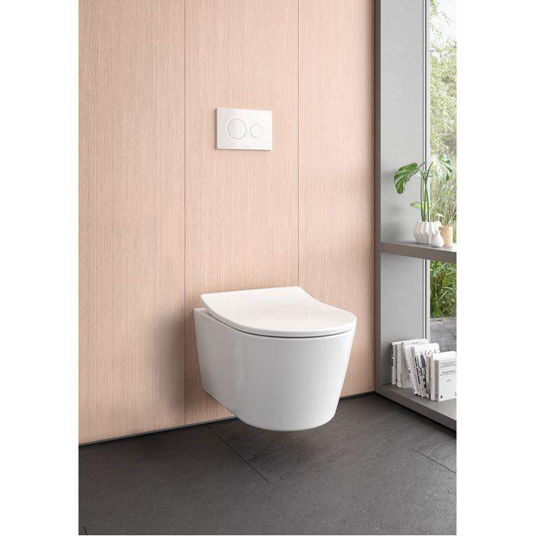 TOTO - RP WASHLET+ Wall-Hung Toilet Bowl 1.28 and 0.9 GPF with CEFIONTECT, Cotton White - CT447CFGT60#01 - Cotton White