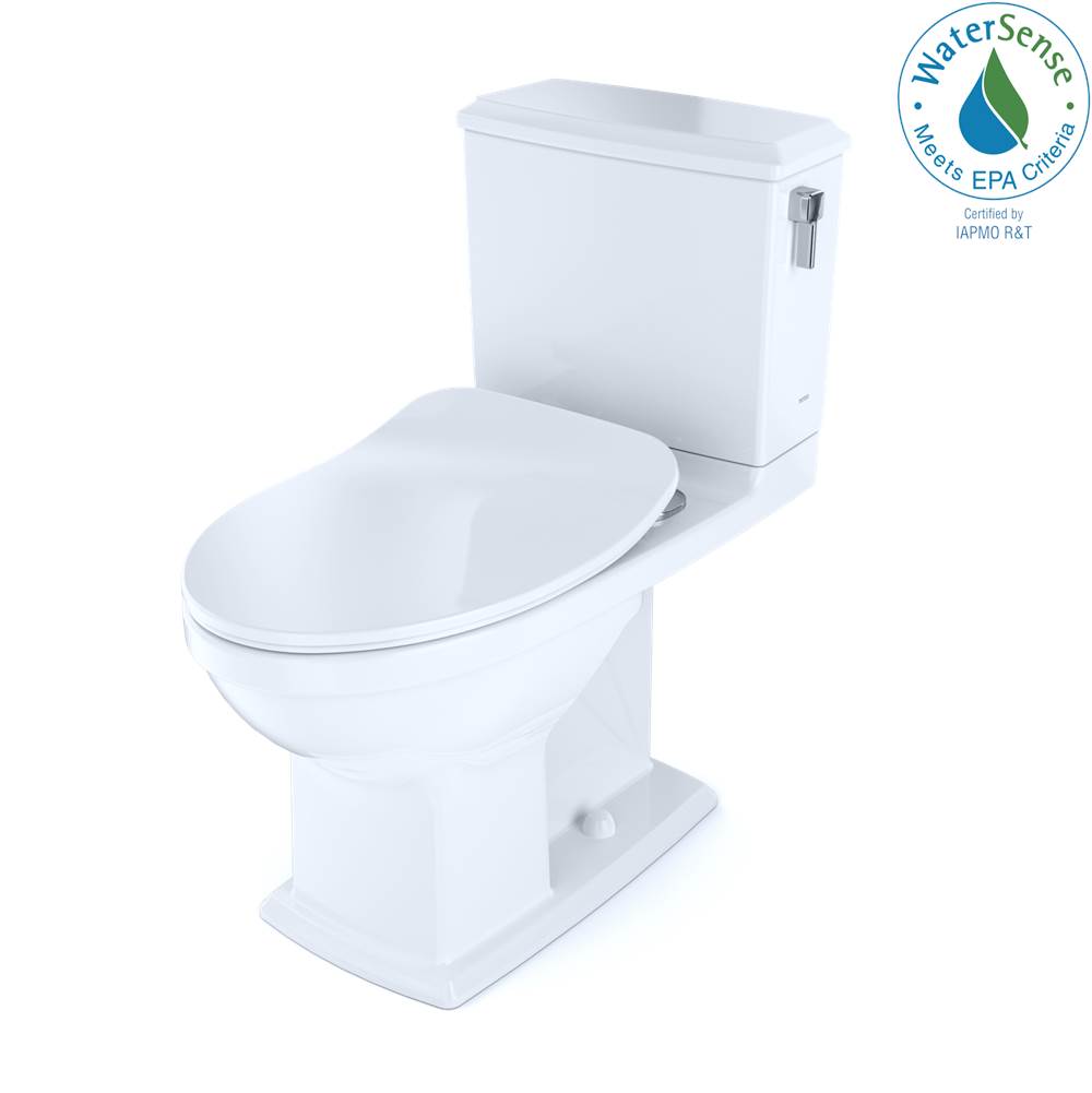 TOTO - TOTO Connelly Two-Piece Elongated Dual Flush 1.28 and 0.9 GPF with CEFIONTECT and Right Lever, WASHLET+ Ready, Cotton White - Cotton White