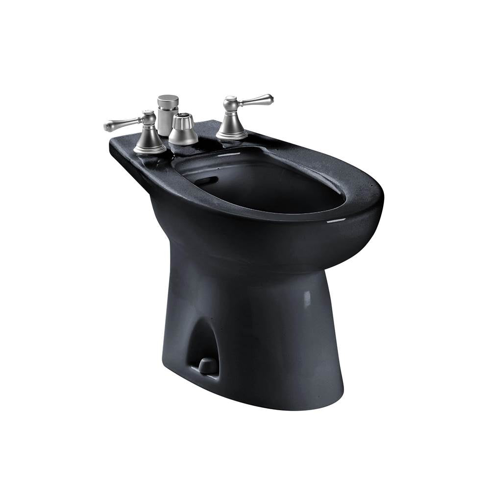 TOTO - Toto Piedmont Deck Mount Vertical Spray Flushing Rim Bidet, Ebony - Ebony
