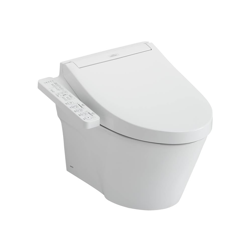 TOTO - Toto Washlet+ Ap Wall-Hung Elongated Toilet And Washlet C2 And Duofit In-Wall 0.9 And 1.28 Gpf Dual-Flush Tank System, Matte Silver - Matte Silver