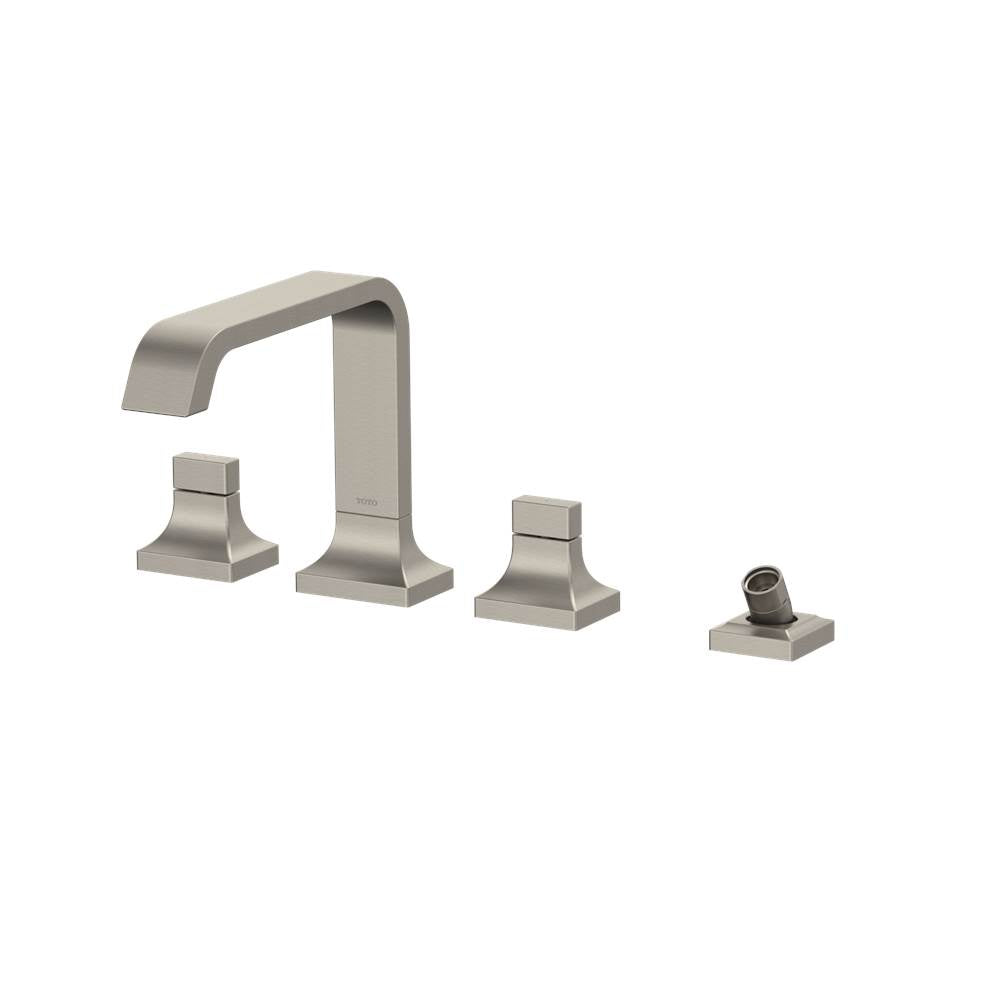 Toto Gc Two-Handle Deck-Mount Roman Tub Filler Trim With Handshower, Brushed Nickel